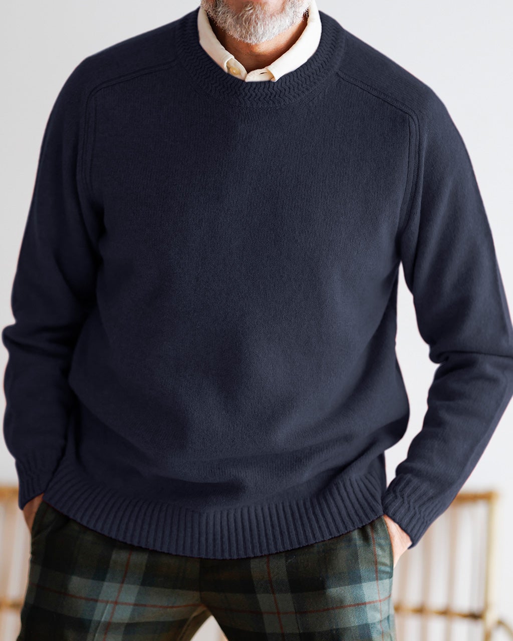 ラムズウールクルーネックニット/DoCLASSE