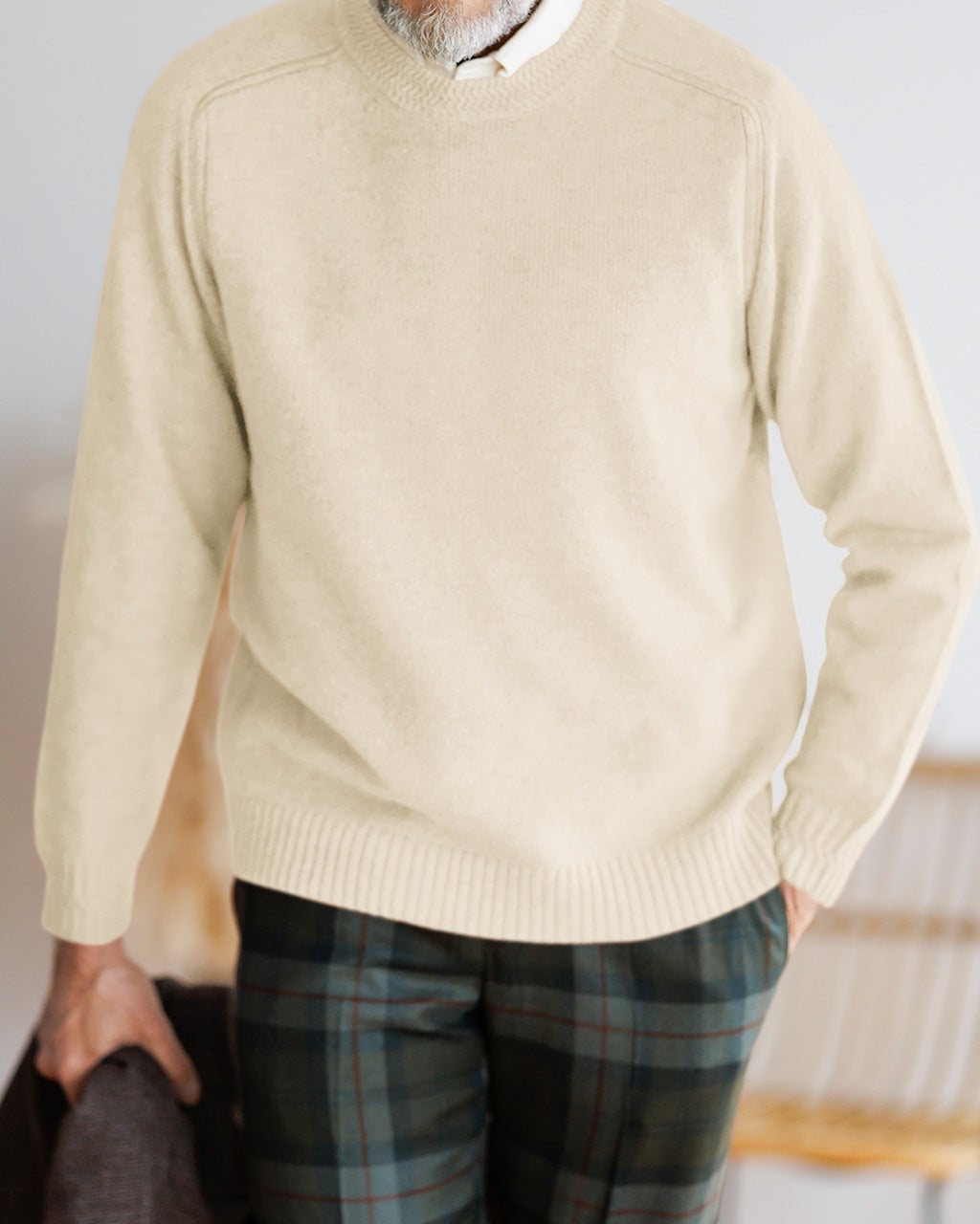 ラムズウールクルーネックニット/DoCLASSE