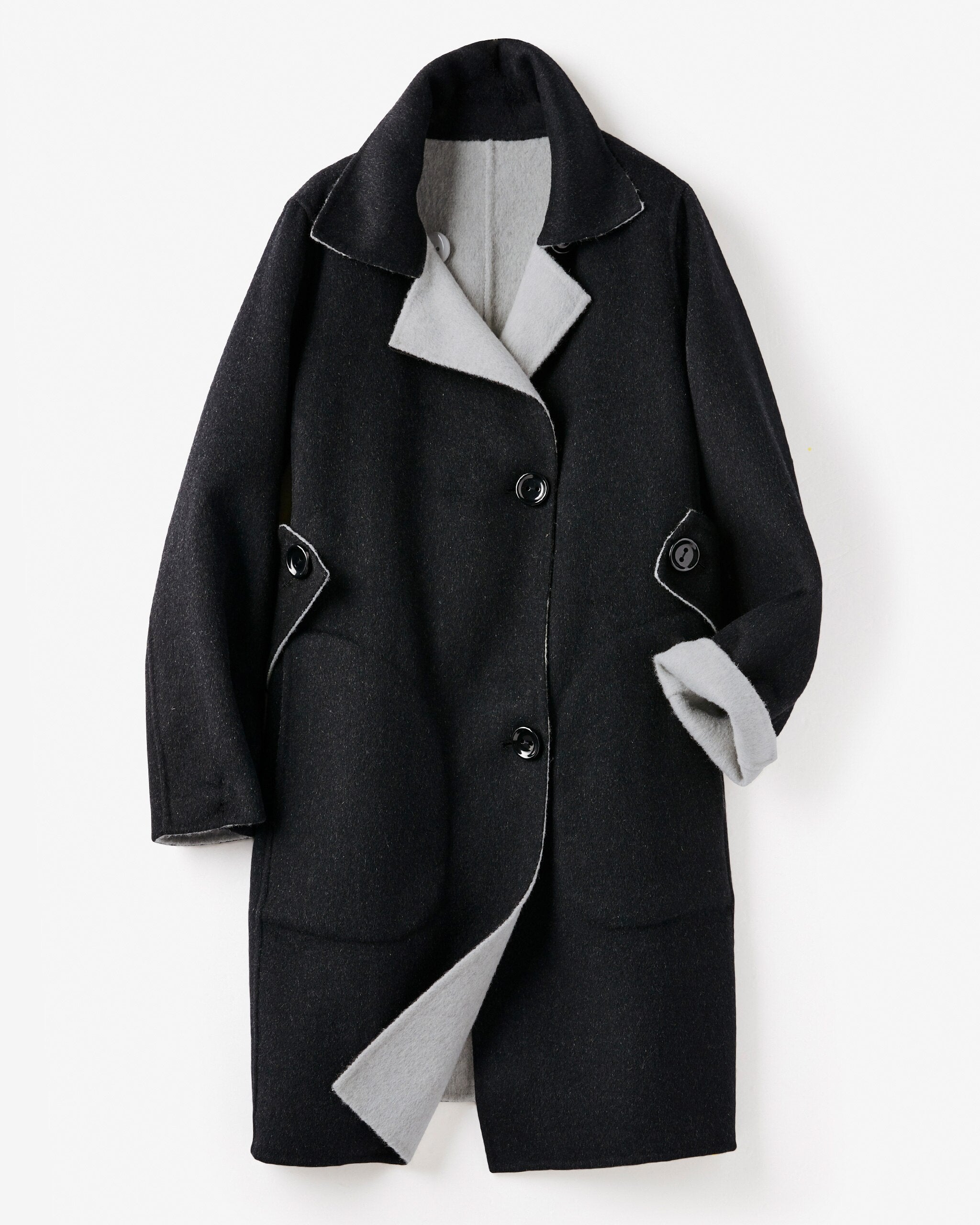 ダブルフェイス・リバーステンカラーコート/DoCLASSE