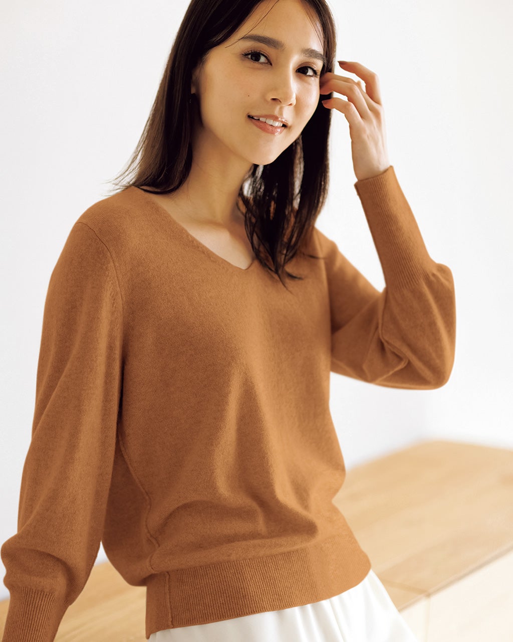 プレミアムカシミヤ・Vネックセーター/DoCLASSE