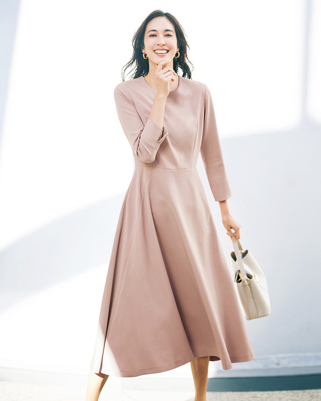 ルネ フィット＆フレア ワンピース 34 チェリーピンク