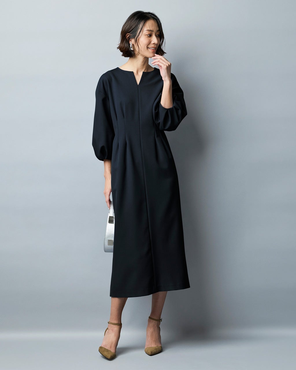 トリニティツイル・キーネックワンピース/DoCLASSE