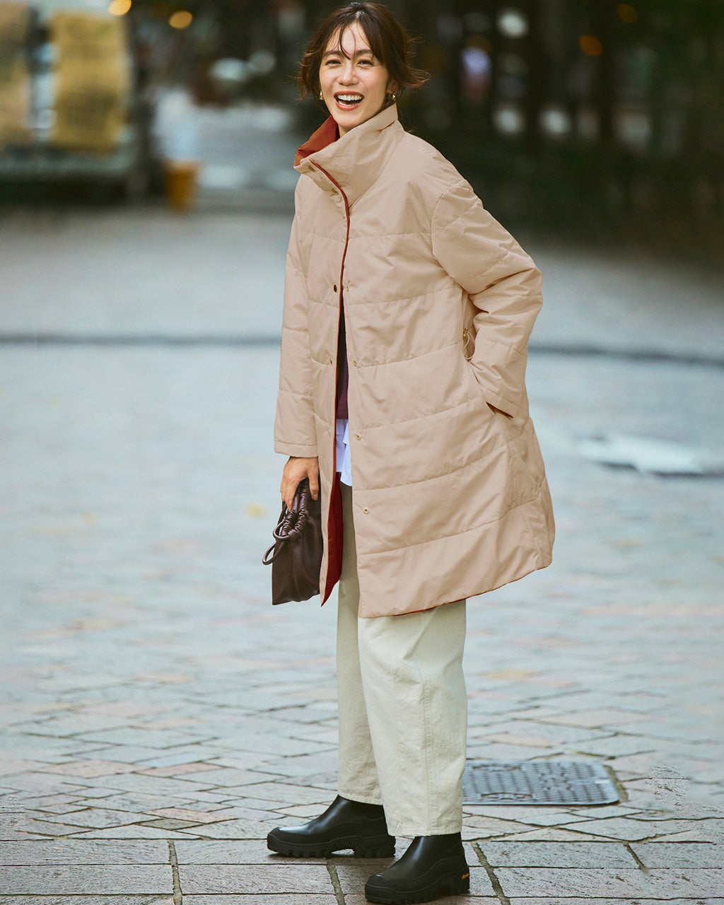 マジカルサーモ・リバーシブルタフタコート/DoCLASSE