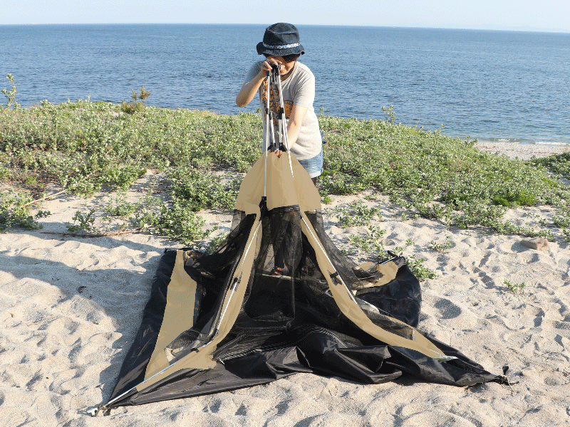 販売終了】ワンタッチカンガルーテントM（タン） T3-617-TN - DOD