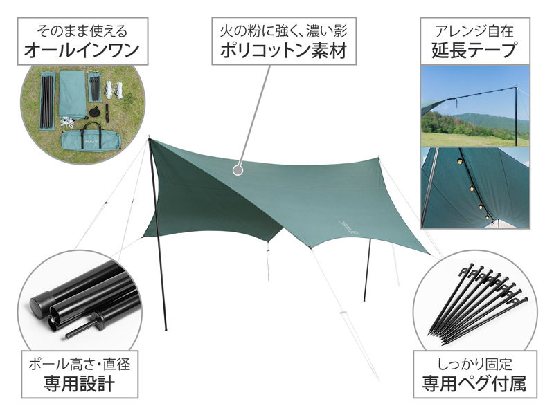 いつかのタープTC（ブルーグレー） TT5-919-BL - DOD（ディーオー