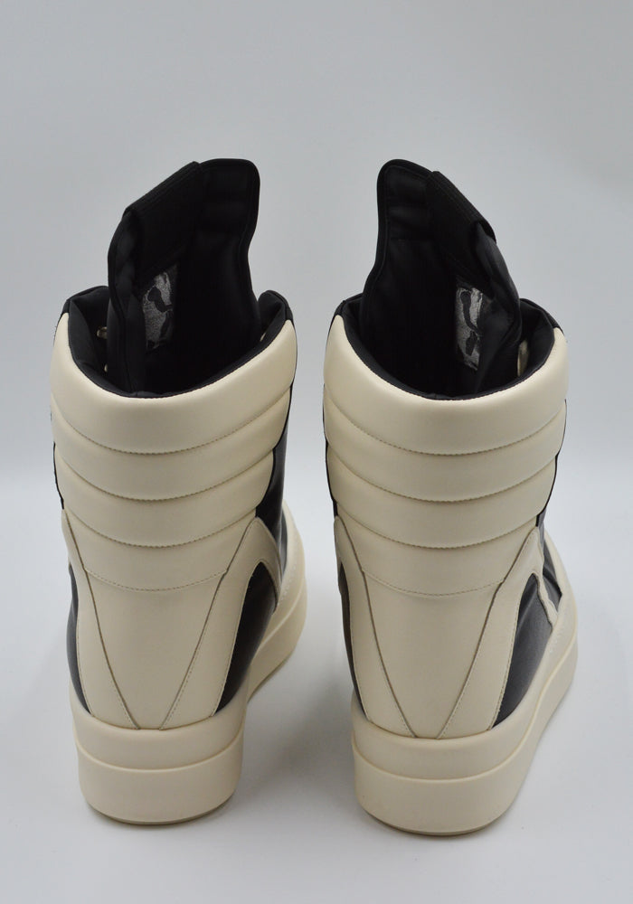 RICK OWENS MEN MEGA GEOBASKET SNEAKERS BLACK SS25 | DOSHABURI Shop