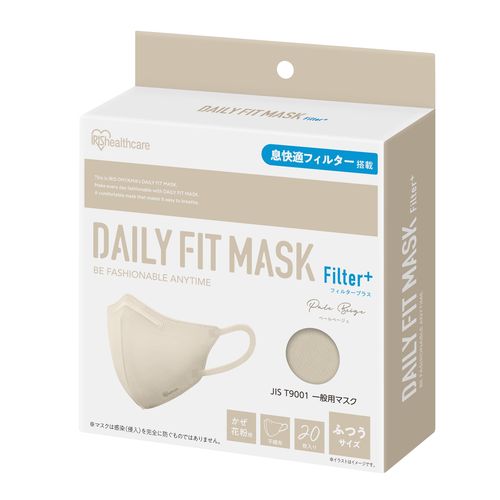 DAILY FIT MASK フィルタープラス ふつう 20枚入 RN-H20SXQ アイリス