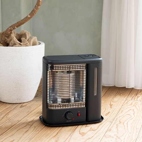 スチーム加湿付電気ストーブ ウォ―ムス ブラック QS213BK QUADS 電気