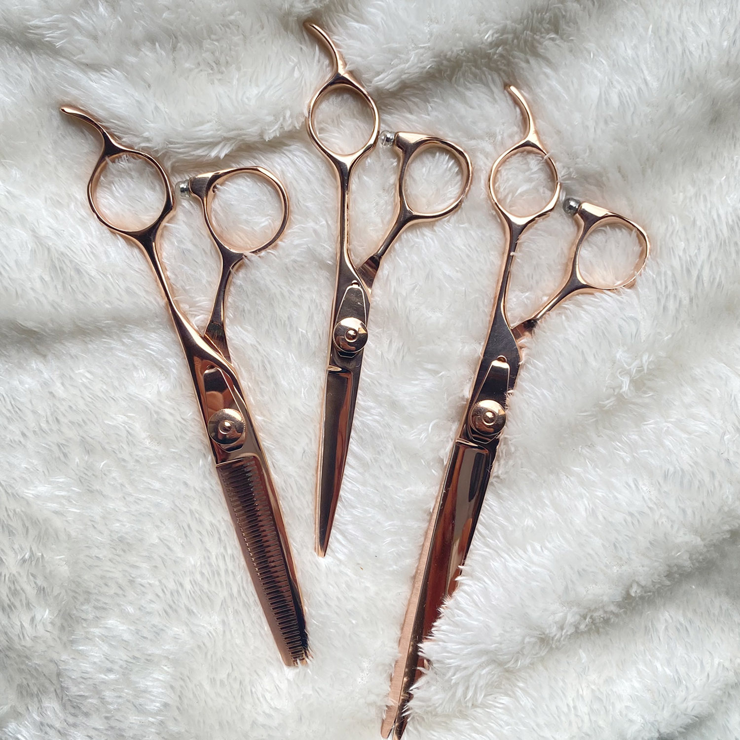 極美品 アルファシザー 美容師シザー ピンクゴールドチタン