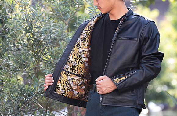 21SJ-14K 金襴レザージャケット（鳳凰） | DEGNER