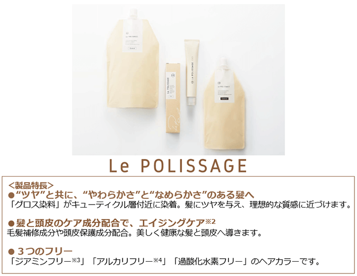 世界初「グロス染料」配合のヘアカラー『 Le POLISSAGE（ル ポリ