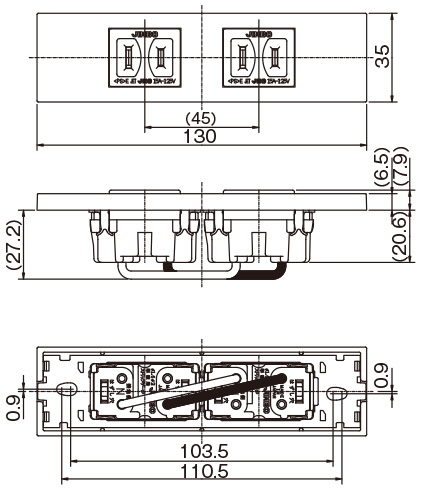 JIMBO】NKシリーズ 2個用 ○コンセントセット（2口） （色/SB）※受注品