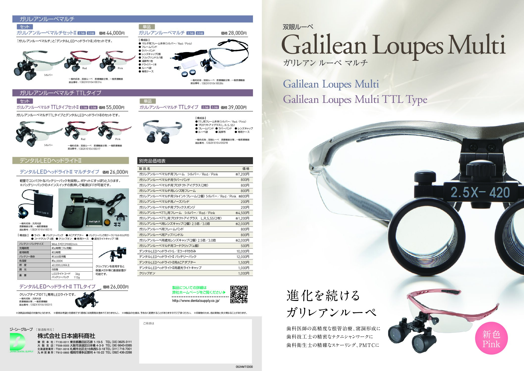 ガリレアンルーペマルチコードレスヘッドライトセットⅡ Black3.0倍