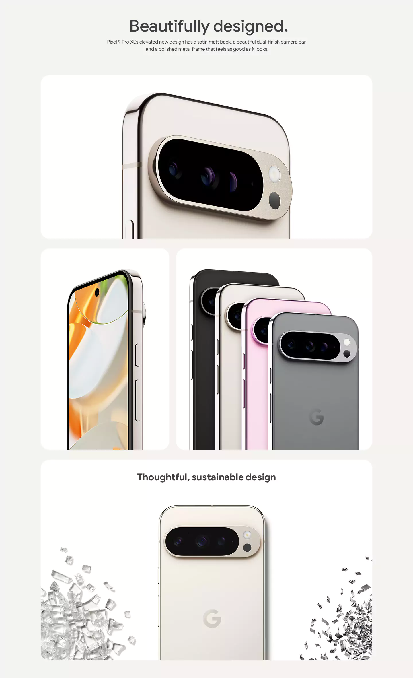 Google Pixel 9 Pro XL 5G (16GB RAM, 128GB, Porcelain), Imported