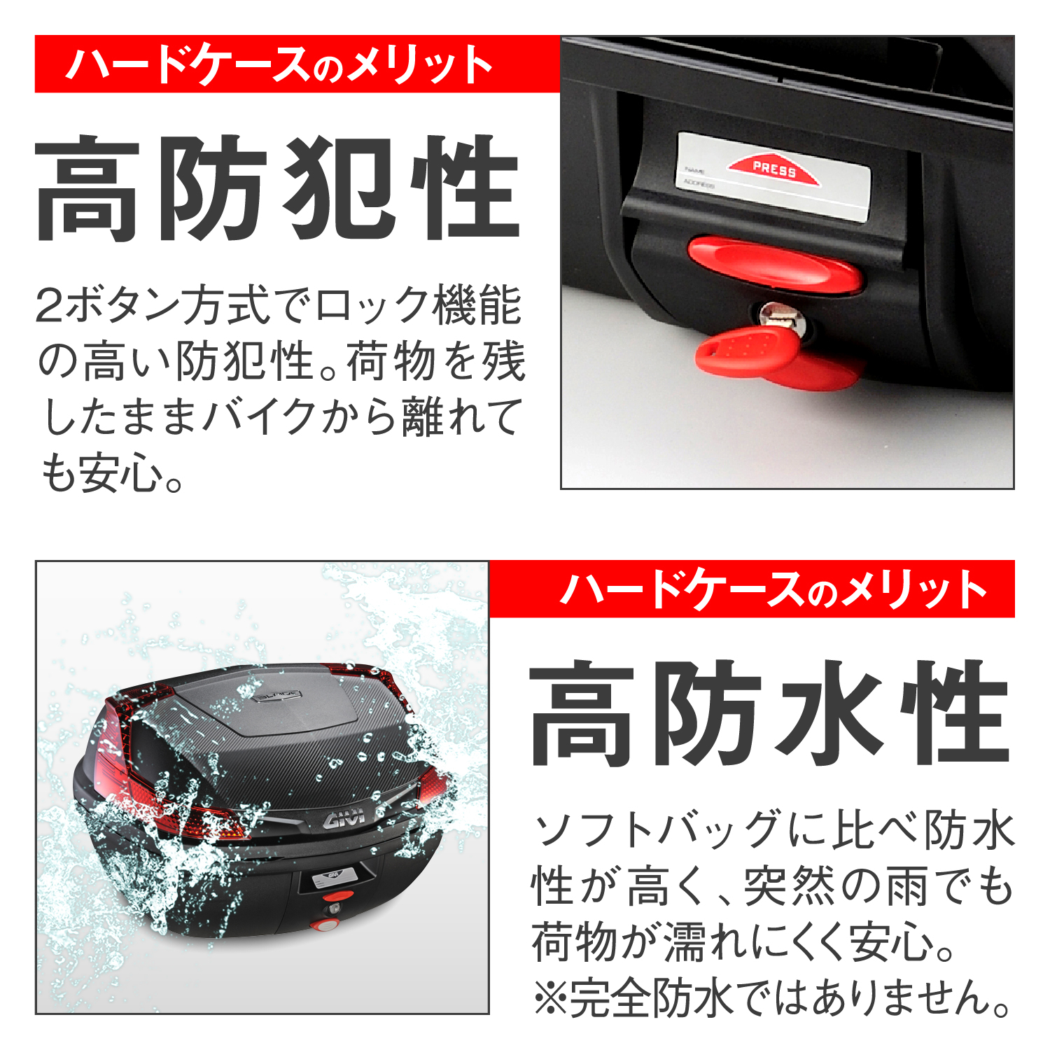 GIVI リアボックス B47 未塗装ブラック GIVI B47NML モノロックケース <47L> 未塗装ブラック｜株式会社デイトナ