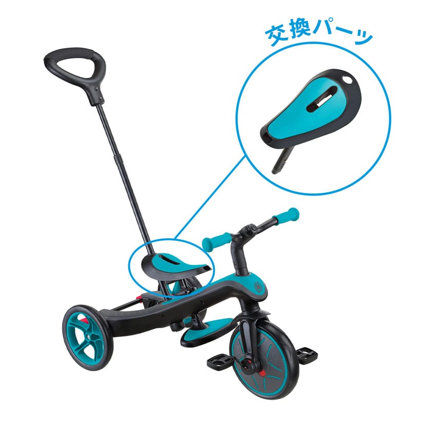 エクスプローラートライク3in1三輪車 & 4in1ベビーカー】サドル/レッド