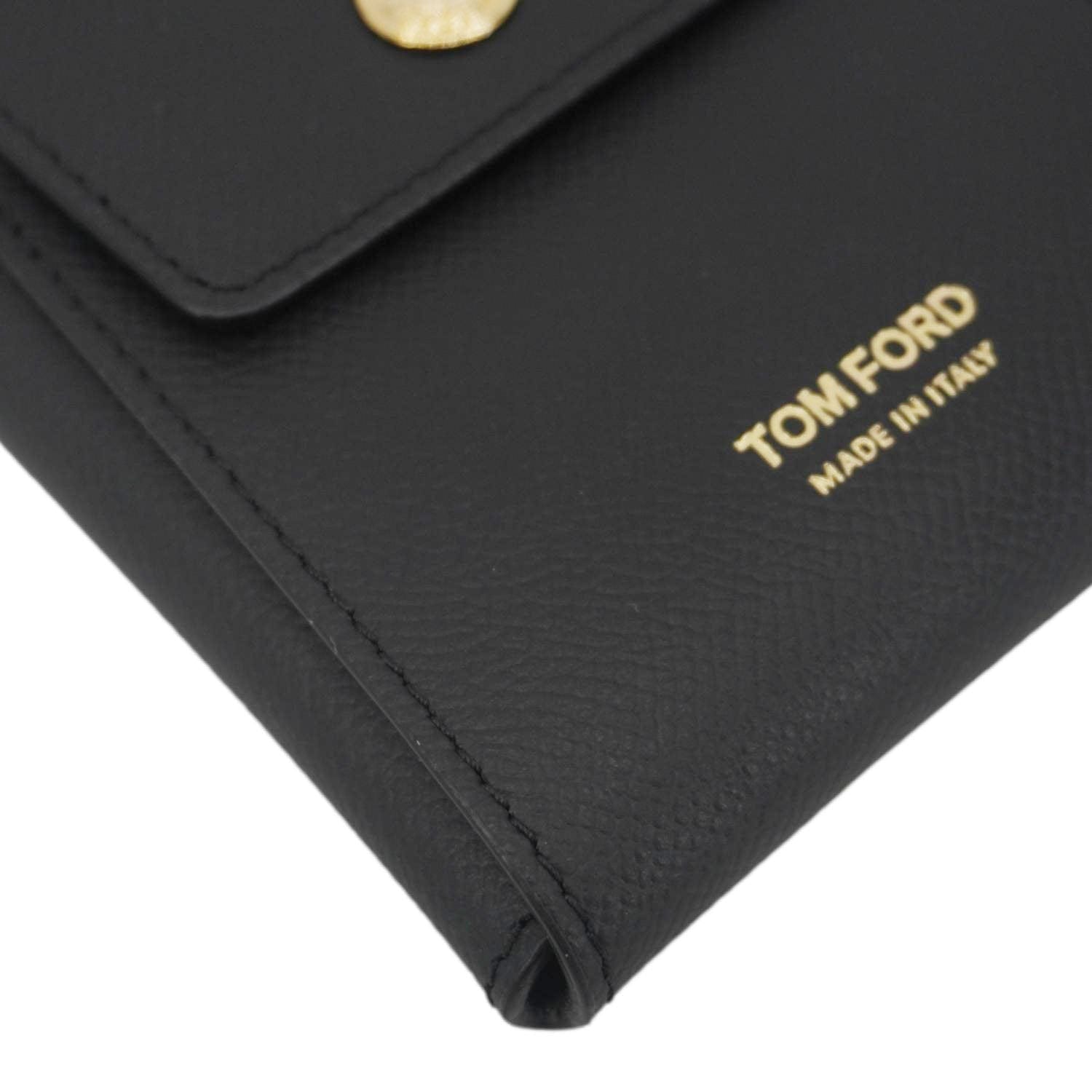 TOM FORD Leather Crossbody Phone Case Black