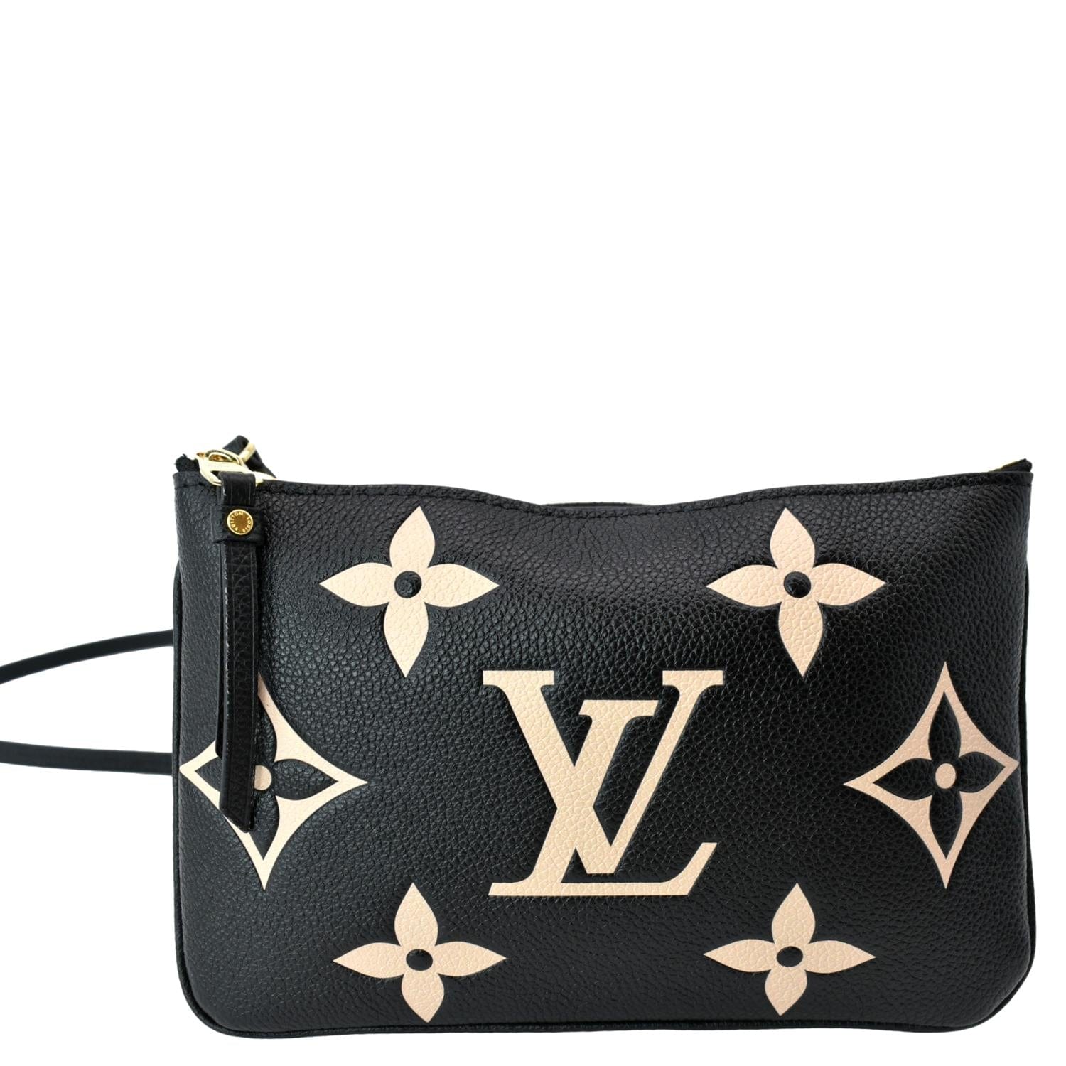 LOUIS VUITTON Double Zip Pochette Monogram Empreinte Crossbody Bag Bic
