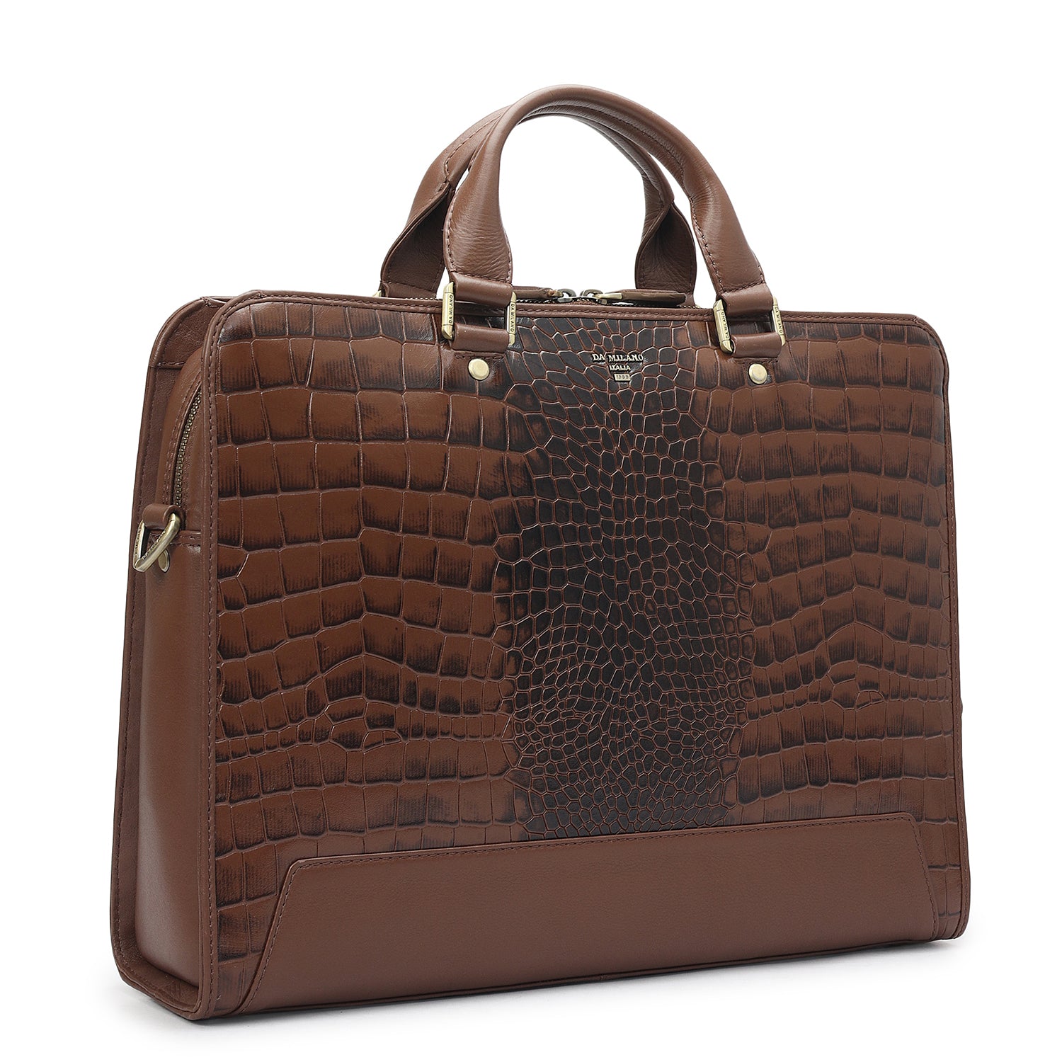 Croco Leather Laptop Bag - Date – Da Milano