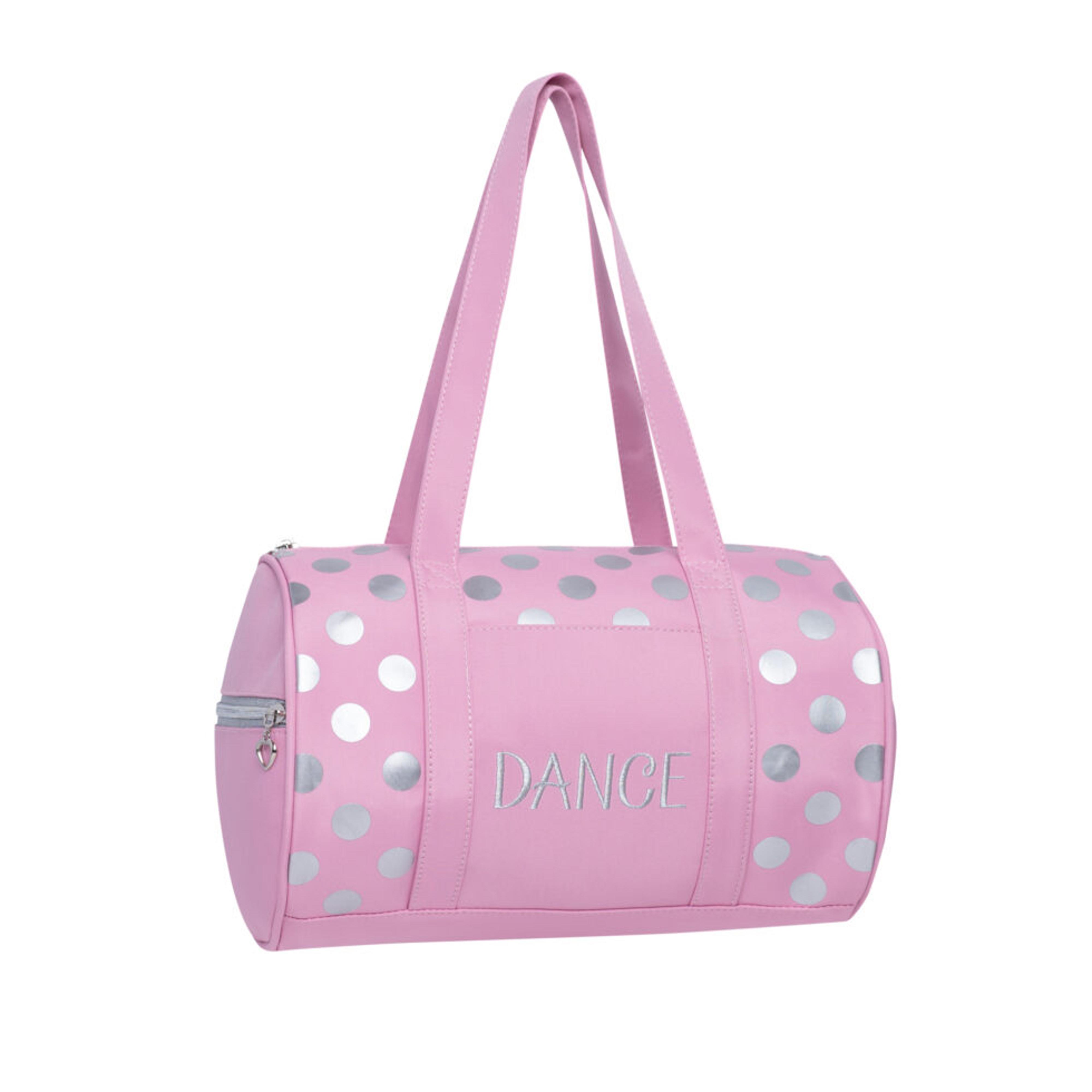 Horizon Dance Pink Duffle Bag with Silver Dots and Embroidered