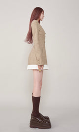 プリーツドッキングツイードミニワンピース – Darich (ダーリッチ)