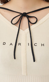 予約商品】ウエストオープンリボンデザインニットミニワンピース