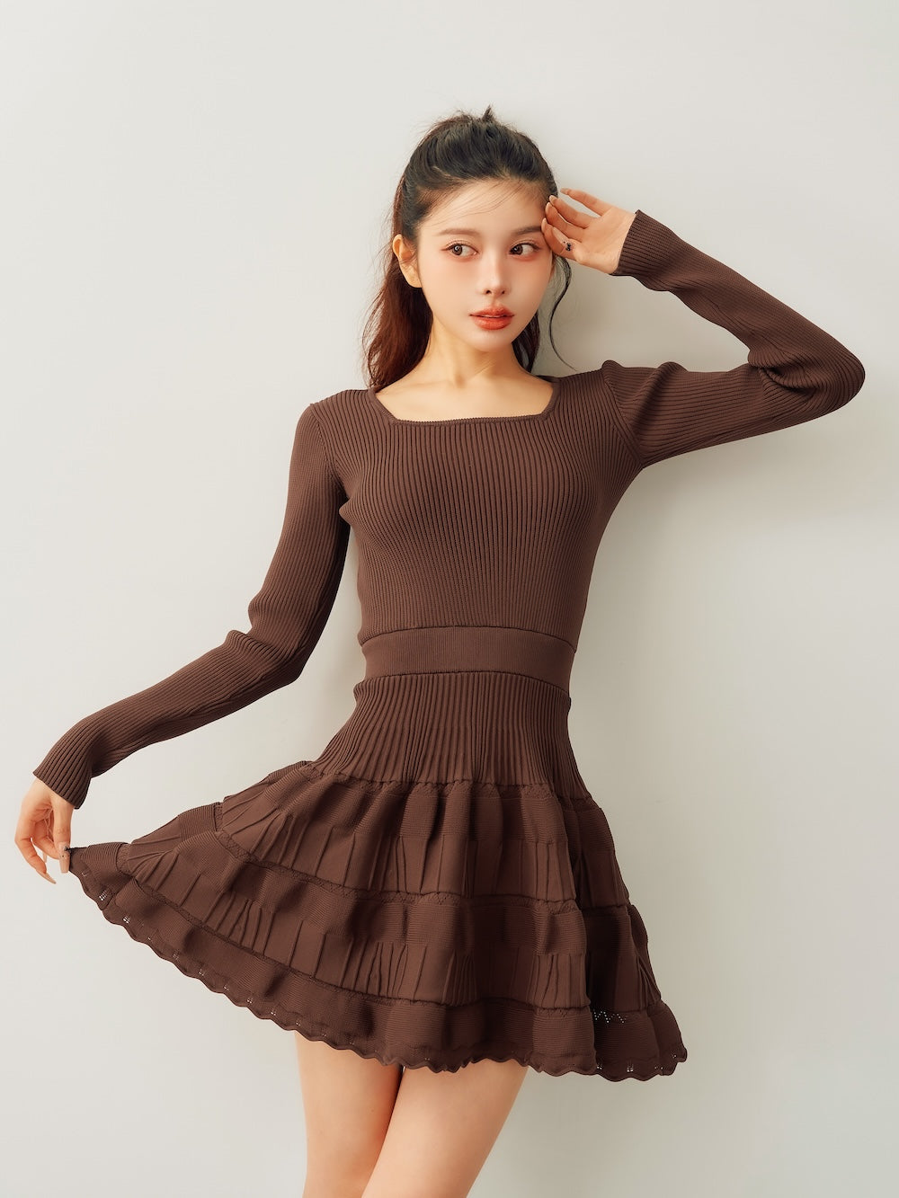 バルーンボーダーニットミニワンピース – Darich (ダーリッチ)