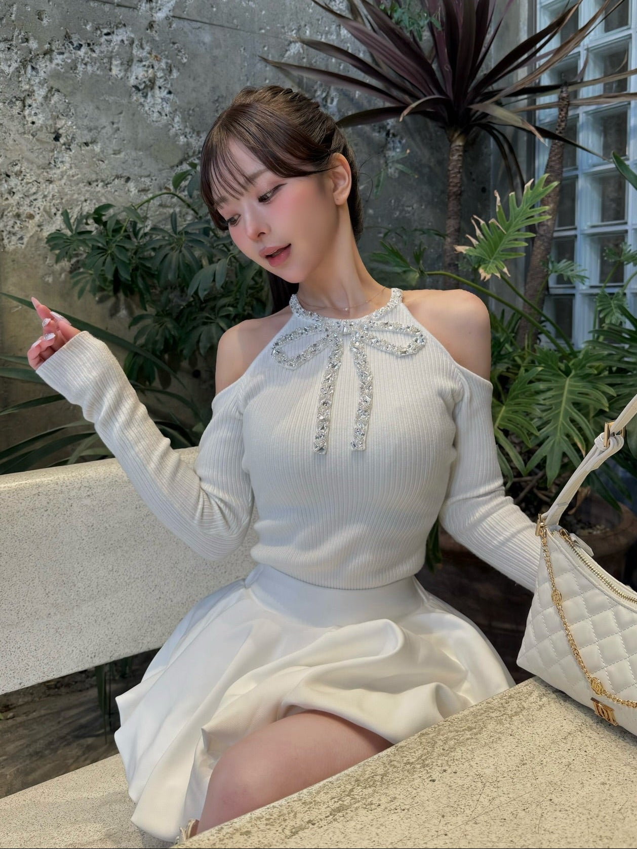 リボンビジューアメスリニットトップス – Darich (ダーリッチ)