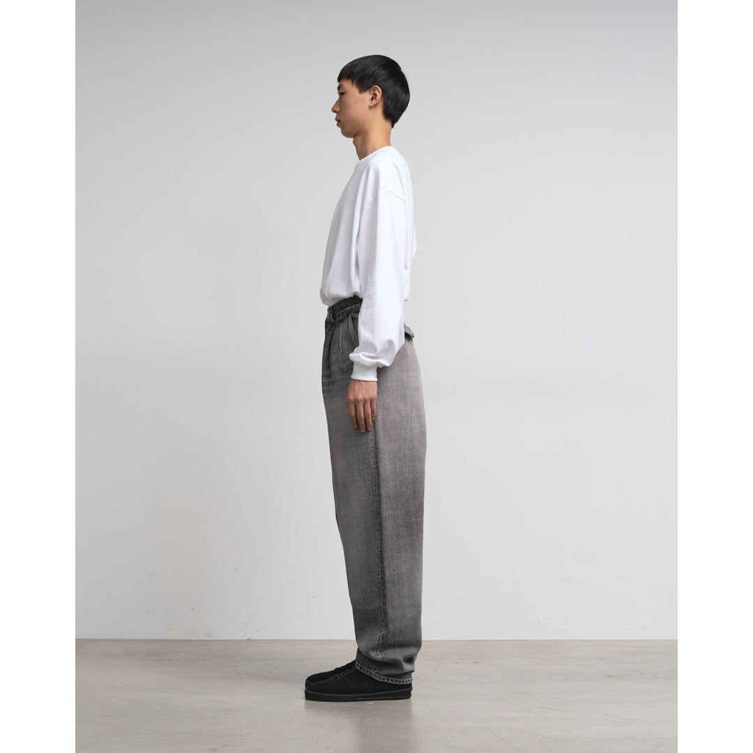 Graphpaper) Selvage Denim Two Tuck Tapered Pants(LIGHT FADE