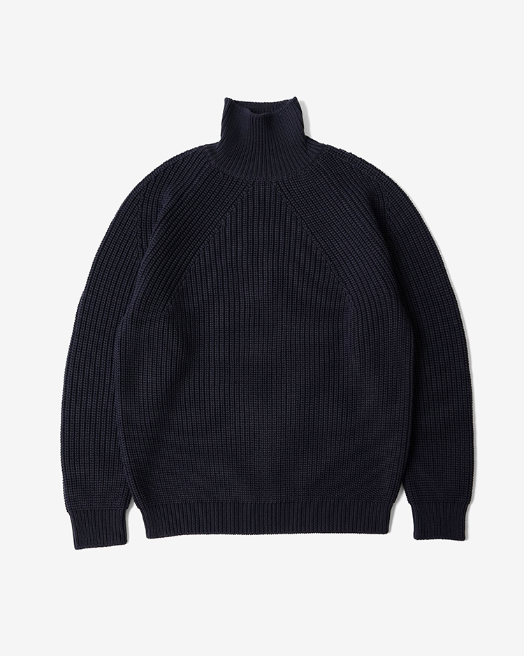 SIGNATURE TURTLE NECK / NAVY | BATONER (MEN)(バトナー) | KNIT