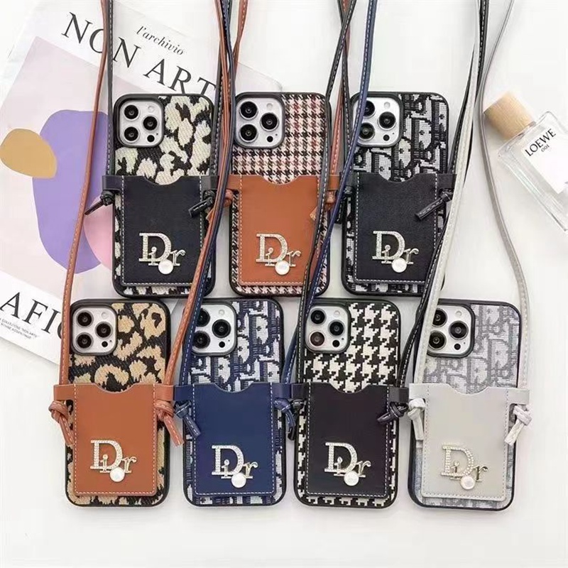 ハイブランドiphone14ケースディオール ストラップ付き斜め掛け