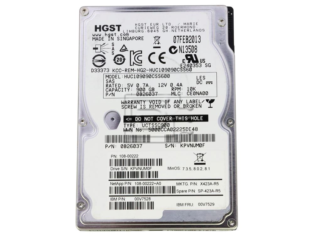 Hitachi HUC109090CSS600 900GB Serial Attached SCSI Hard Drive