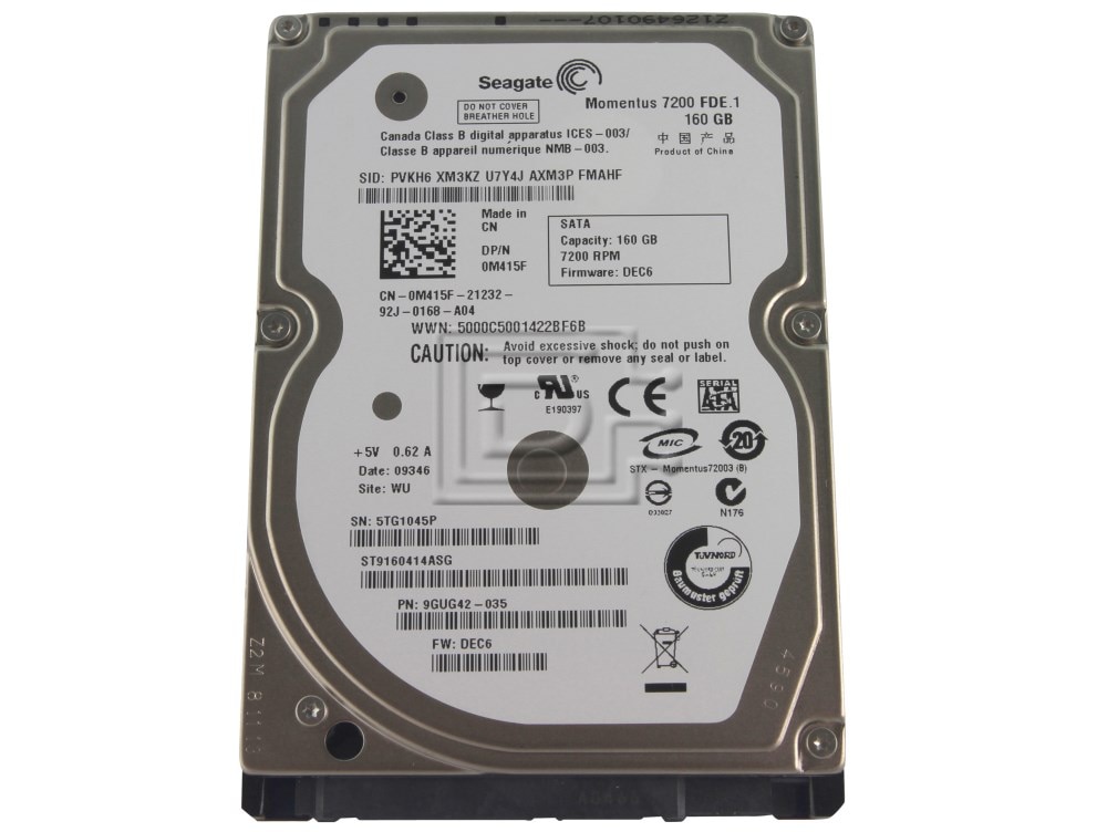 Fujitsu MHZ2160BK 160GB SATA Hard Laptop Hard Drive