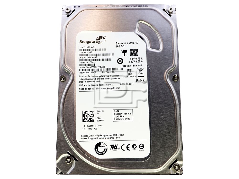 Seagate ST3160318AS 160GB SATA Hard Drive HDD