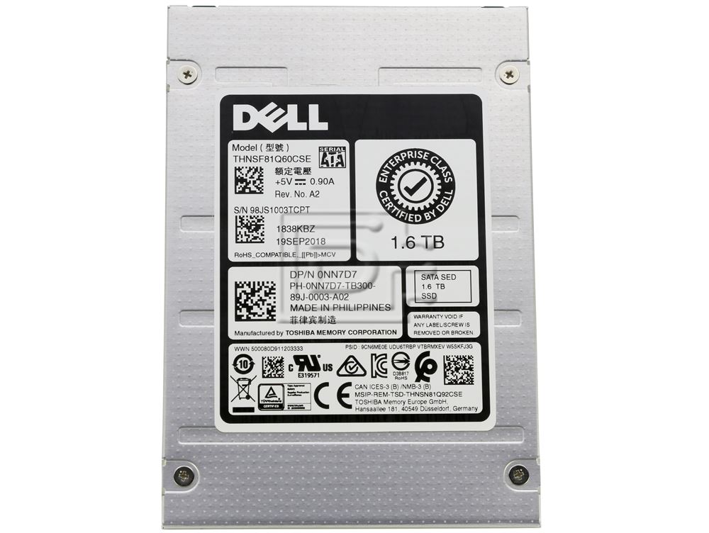 Toshiba THNSF81Q60CSE / Dell NN7D7 1.6TB 2.5