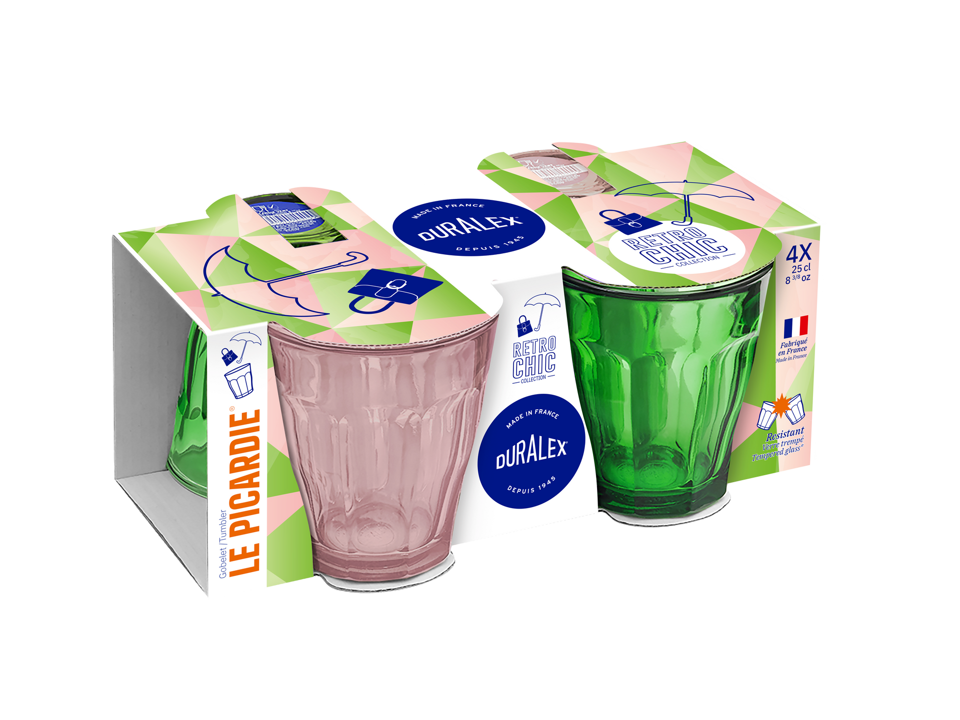 Mixed Color Tumblers Set of 4 - Le Picardie – Duralex USA