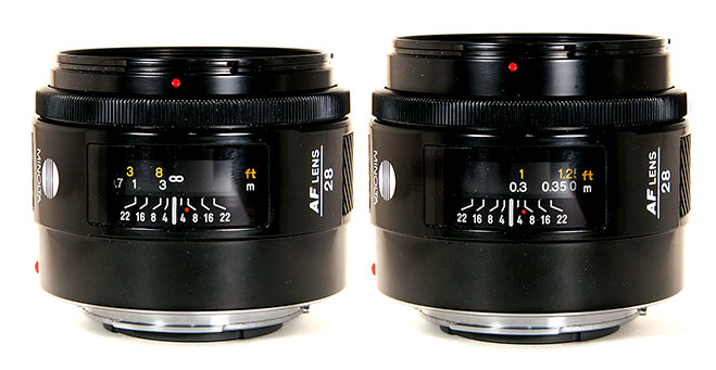 Minolta AF 28mm F2 A-mount lens info