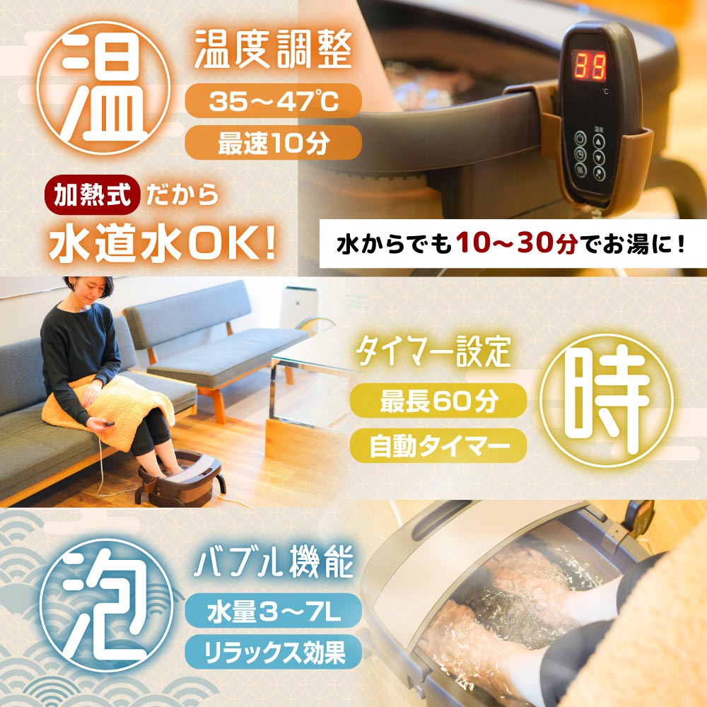 加熱式折りたたみフットバス「あし～ゆ」: エクササイズ・健康器具／は