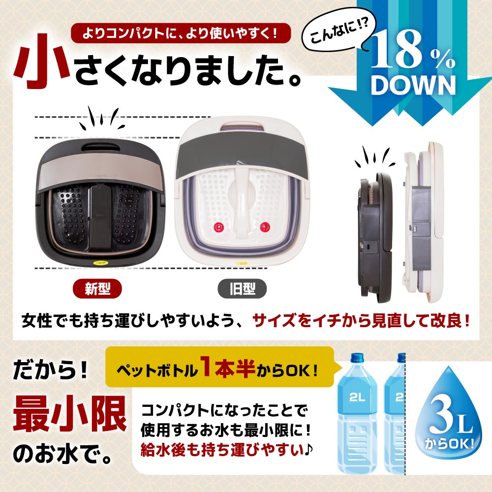 加熱式折りたたみフットバス「あし～ゆ」: エクササイズ・健康器具／は