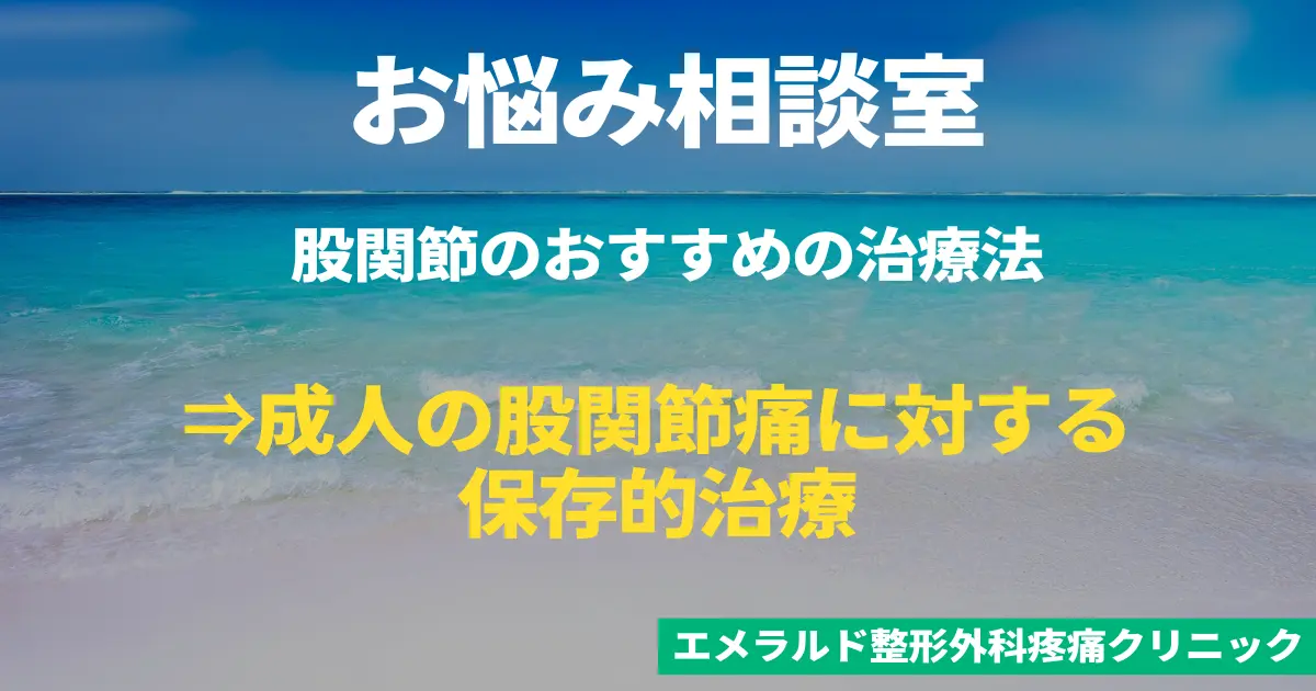 成人の股関節痛に対する保存的治療について解説