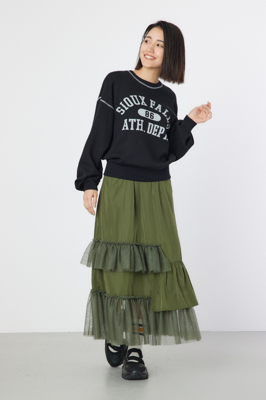 RODEO CROWNS WIDE BOWL | 配色ステッチカレッジニットトップス