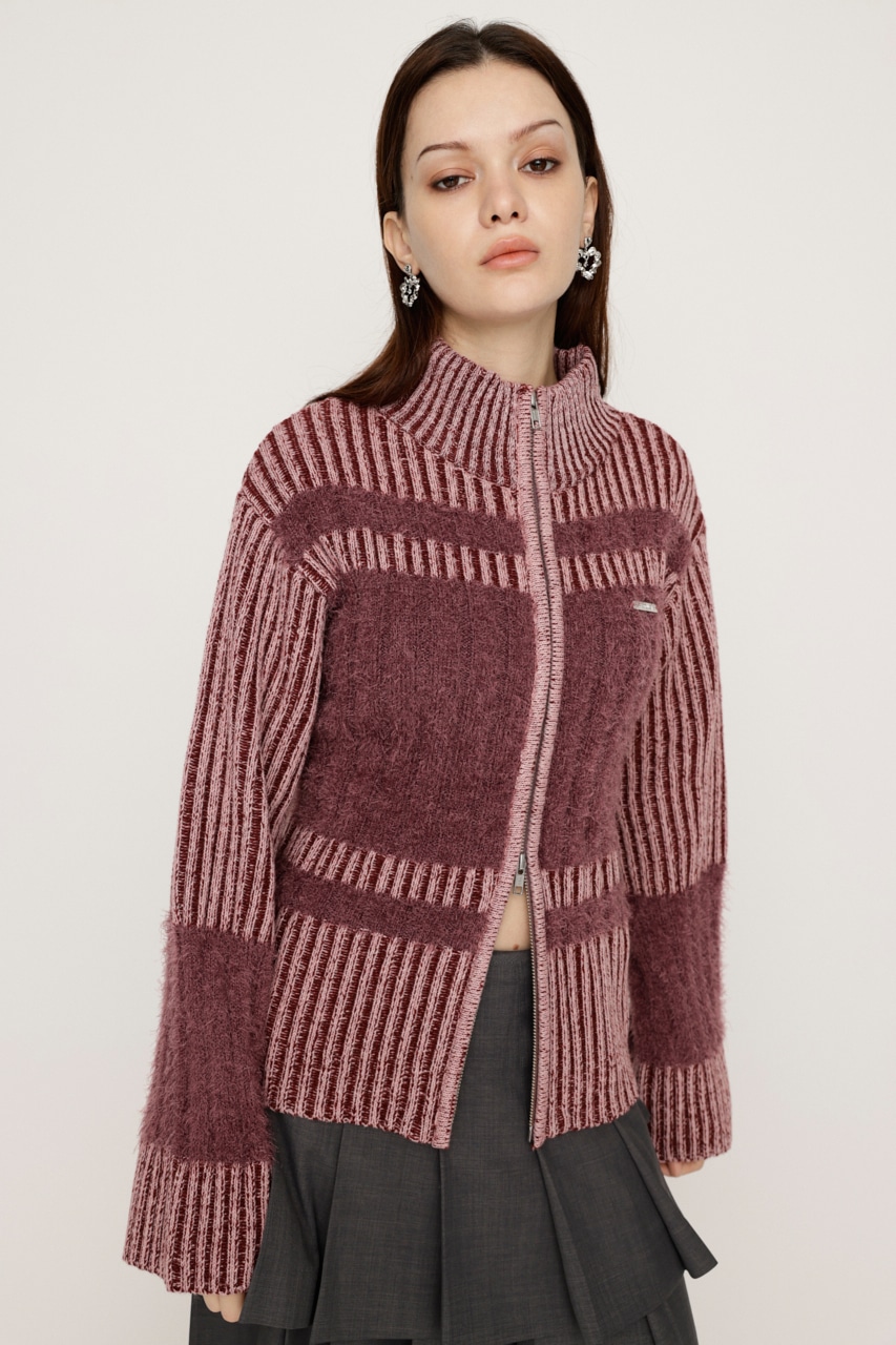 SLY | SHAGGY MIX ZIP UP KNIT トップス (ニット ) |SHEL'TTER WEBSTORE