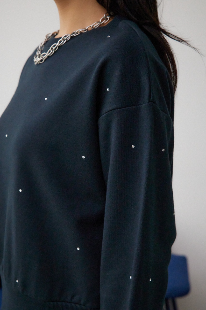 AZUL BY MOUSSY | ラインストーンウラケトップス (スウェット