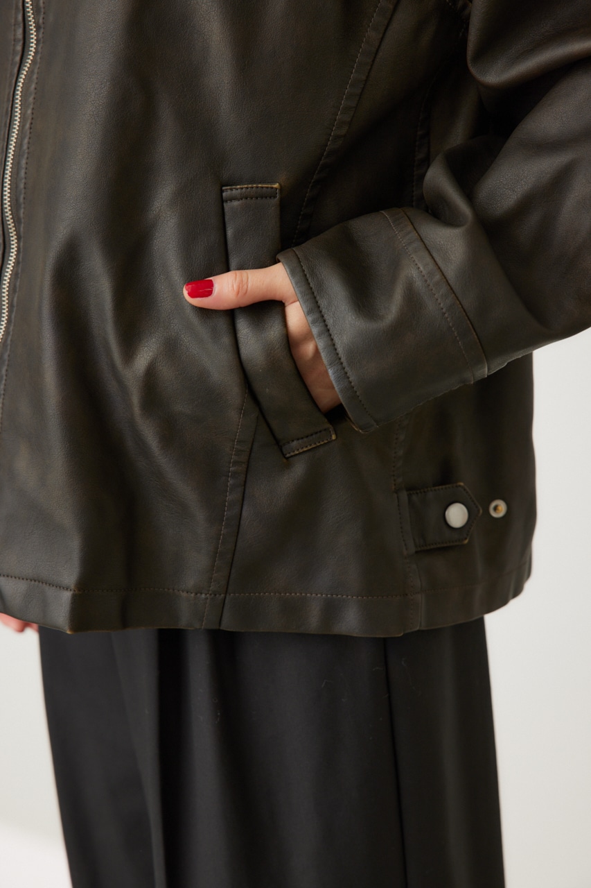 crie conforto | ヴィンテージライクレザージャケット (ジャケット