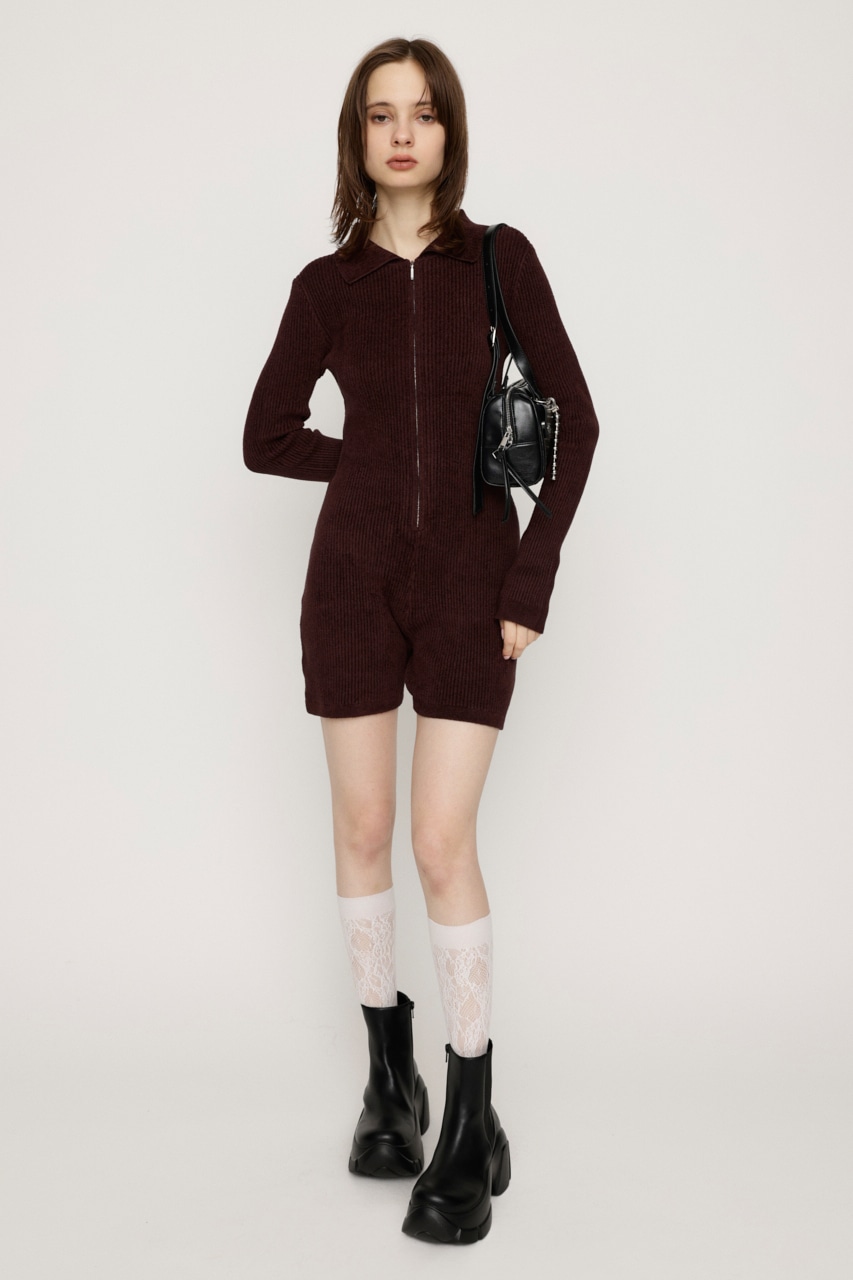 SLY | FRONT ZIP MOLE YARN ロンパース (オールインワン ) |SHEL'TTER