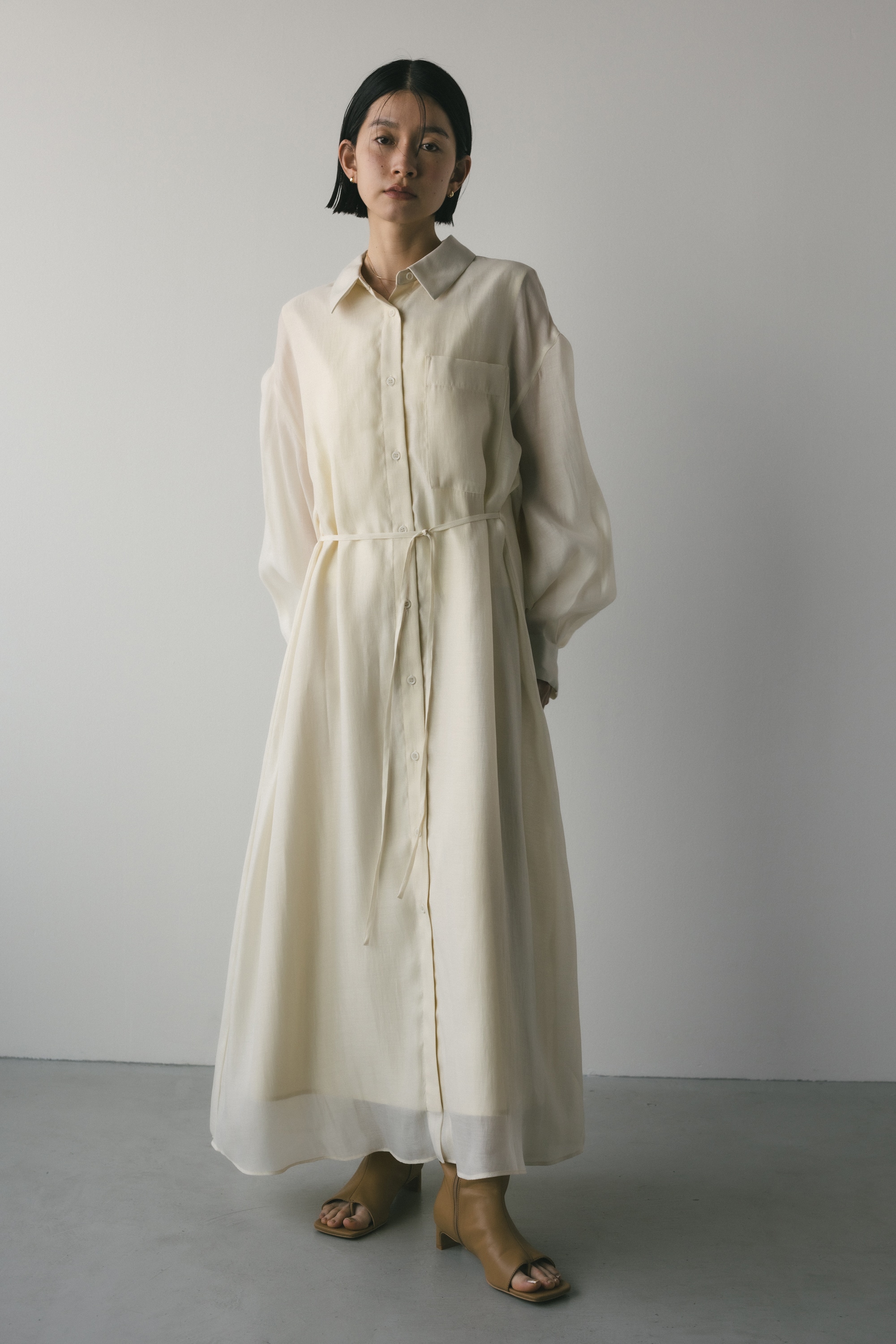 STYLEMIXER | シアーレイヤーシャツワンピース (ワンピース(ロング