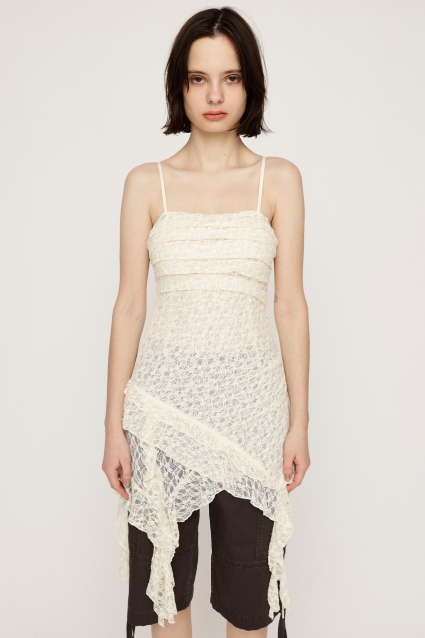 SLY | TUCKED LACE RUFFLE キャミソール (キャミソール ) |SHEL'TTER