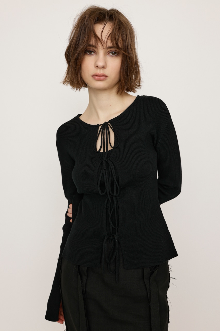 SLY | 【LIMITED ITEM】MANYWAY RIBBON KNIT トップス (ニット ) |SHEL