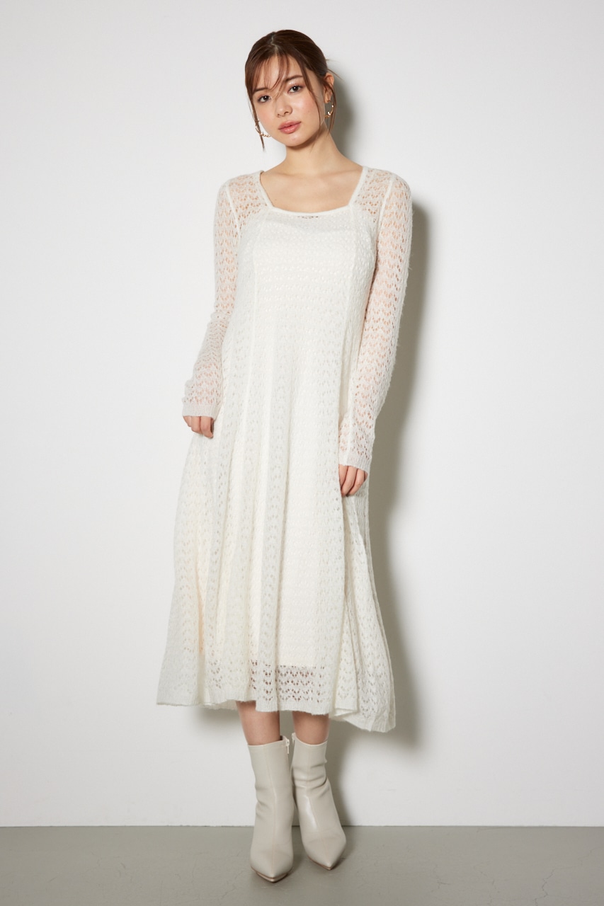 rienda | 【一部店舗・WEB限定】ソフティーニットフレアワンピース