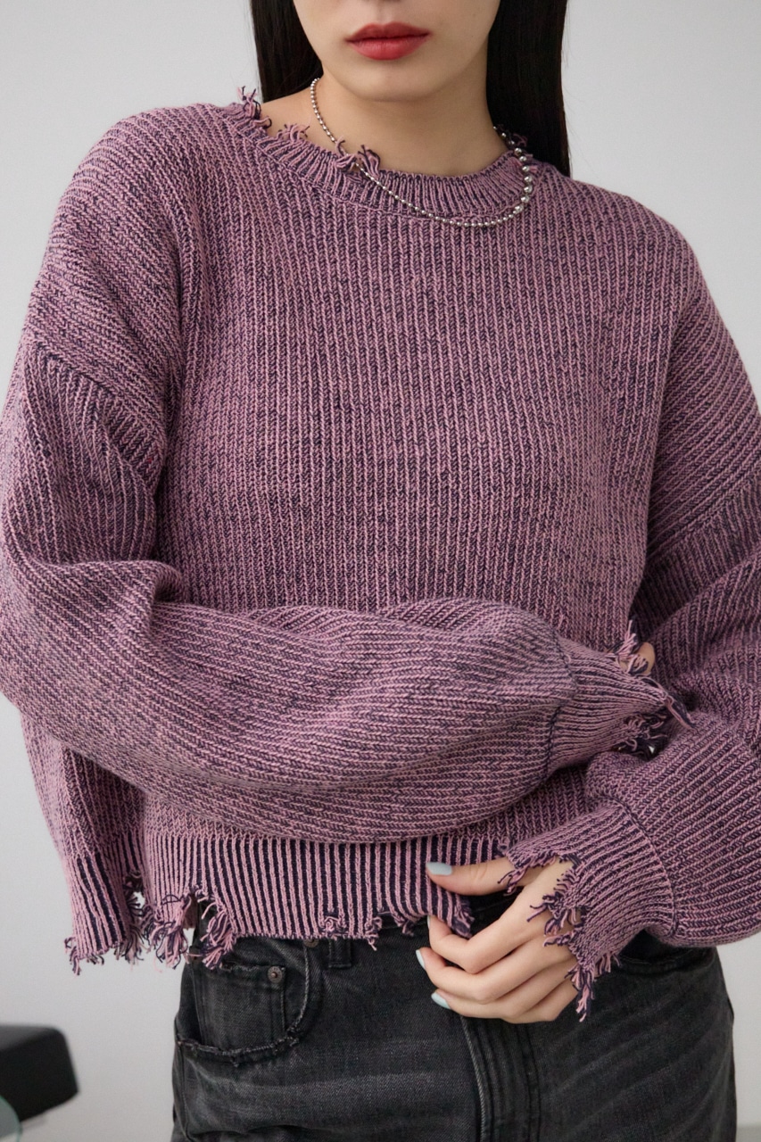 AZUL BY MOUSSY | ダメージニットトップス (ニット ) |SHEL'TTER WEBSTORE